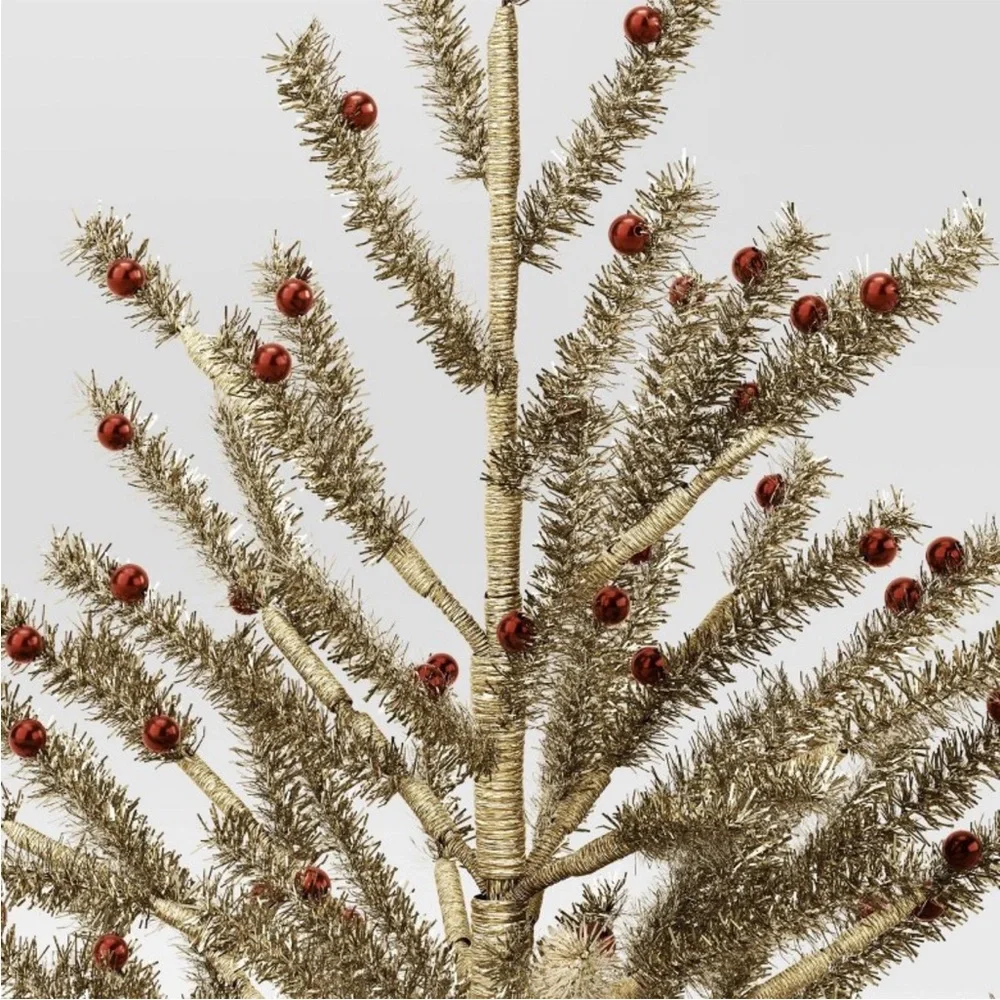 24” Tinsel Christmas Tree Gold - Threshold